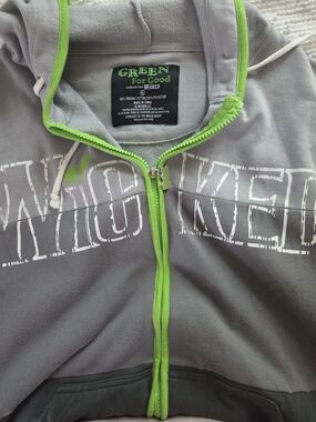 WICKED Broadway Green-For-Good Official Merch Unisex Zip-Up XL Hoodie NWOT
